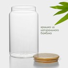 Банка стеклянная для сыпучих продуктов с бамбуковой крышкой BellaTenero «Эко», 2 л, 12×20 см - Фото 2