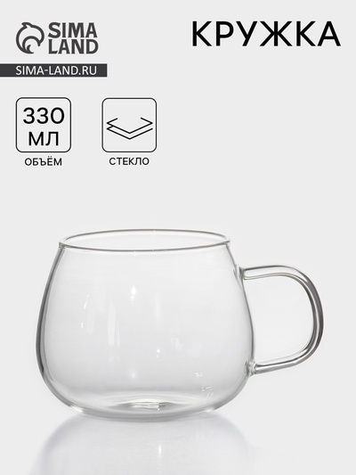 Кружка «Валенсия», 330 мл, 10×8 см, боросиликатное стекло, прозрачная