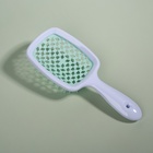 Расчёска массажная, широкая, вентилируемая, 8.5×20.5 см, PVC коробка, цвет белый/бирюзовый - Фото 7