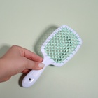 Расчёска массажная, широкая, вентилируемая, 8.5×20.5 см, PVC коробка, цвет белый/бирюзовый - Фото 9