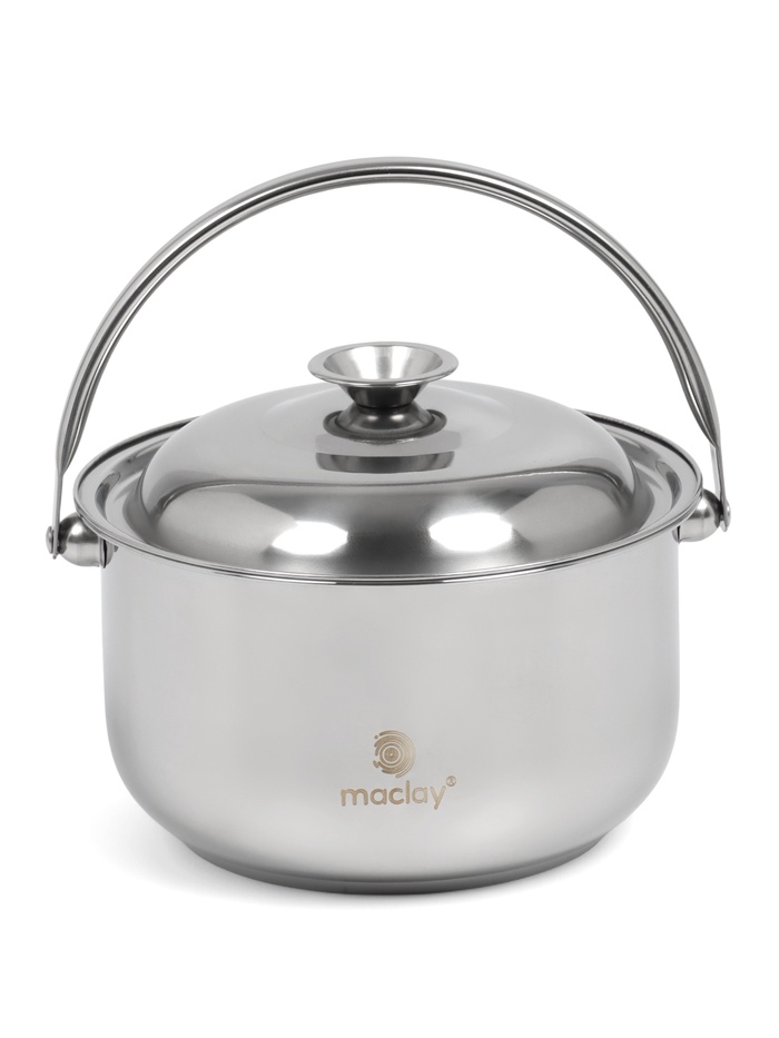 Котелок походный maclay, 18 см, с крышкой, нержавеющая сталь - Фото 1