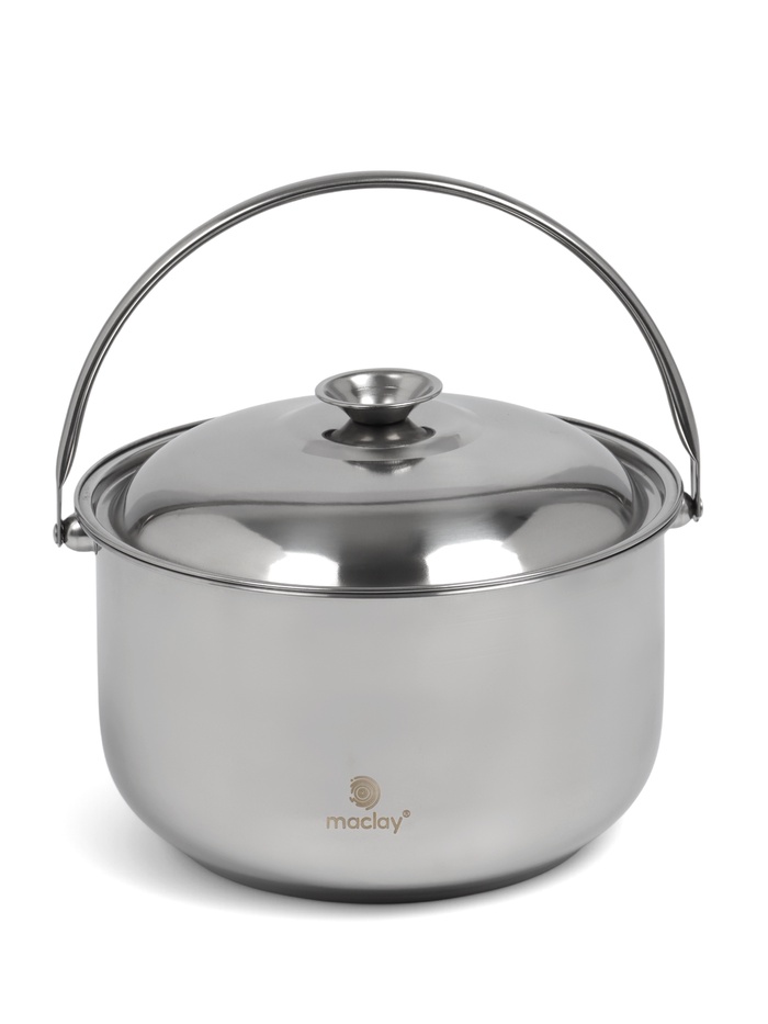 Котелок походный maclay, 24 см, с крышкой, нержавеющая сталь - Фото 1