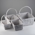 Набор корзин плетёных, 4 шт., 63×43×25/56 см, 55×37×20/50 см, 46×30×19/46 см, 42×25×18/41 см, лоза 10060524 - фото 602304
