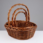 Набор корзин, 3 шт, 50х40х17/46 см, 41х31х14/38 см, 32х22х11/30 см, лоза 10060538