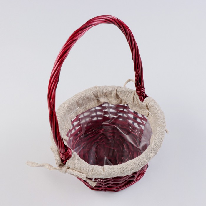 Корзина плетеная «Витая», 18×10/26 см, ива, ткань