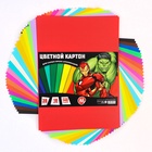 Цветной картон тонированный, 36 листов, 18 цветов, немелованный, двусторонний, 140 г/м², Мстители - Фото 8