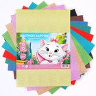 Цветной картон с блёстками, А4, 10 листов, 10 цветов, немелованный, односторонний, в пакете, 250 г/м², «Коты аристократы» - Фото 4