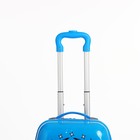 Чемодан малый 18", отдел на молнии, 4 колеса, цвет голубой - фото 22967239