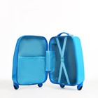 Чемодан малый 18", отдел на молнии, 4 колеса, цвет голубой - фото 22967241
