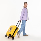 Чемодан детский 32 л (S), отдел на молнии, 4 колеса, жёлтый - Фото 10