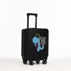 Чемодан детский 32 л (S), отдел на молнии, 4 колеса, цвет чёрный - Фото 2