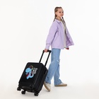Чемодан детский 32 л (S), отдел на молнии, 4 колеса, цвет чёрный - Фото 10