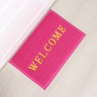 Коврик придверный Доляна Welcome, с окантовкой, 38×58 см, цвет розовый - Фото 3