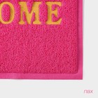 Коврик придверный Доляна Welcome, с окантовкой, 38×58 см, цвет розовый - Фото 2