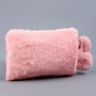Пенал школьный мягкий «Зайчик», 21 × 13 см, плюш, розовый цвет - фото 3622162