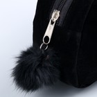 Пенал школьный мягкий «Котик», 23 × 11 см, бархатный, чёрный - фото 24518898