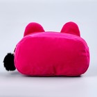 Пенал школьный мягкий «Котик», 20 × 10 см, бархатный, розовый - фото 3622210