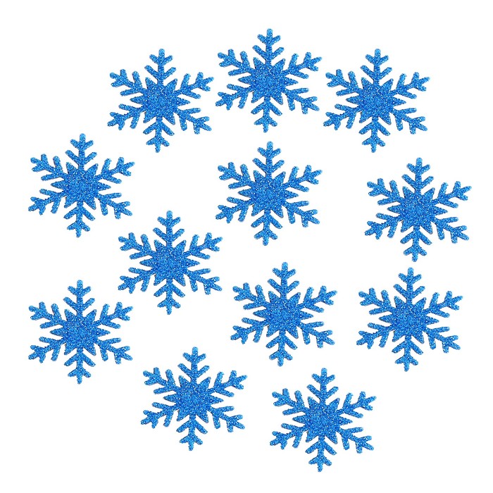 Декор «Снежинки» на клеевой основе, набор 12 шт. - Фото 1