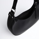 Сумка женская багет TEXTURA на молнии, 28×6.5×15 см, чёрная - Фото 8