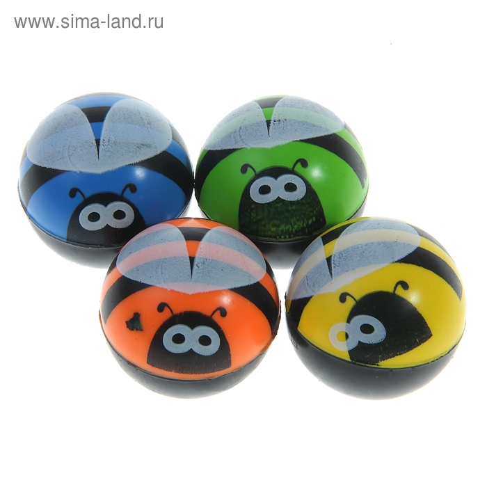 Мяч каучук "Жучек" 4,5 см, цвета МИКС - Фото 1