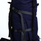 Рюкзак туристический, 90 л, отдел на шнурке, 2 наружных кармана, цвет синий - Фото 6