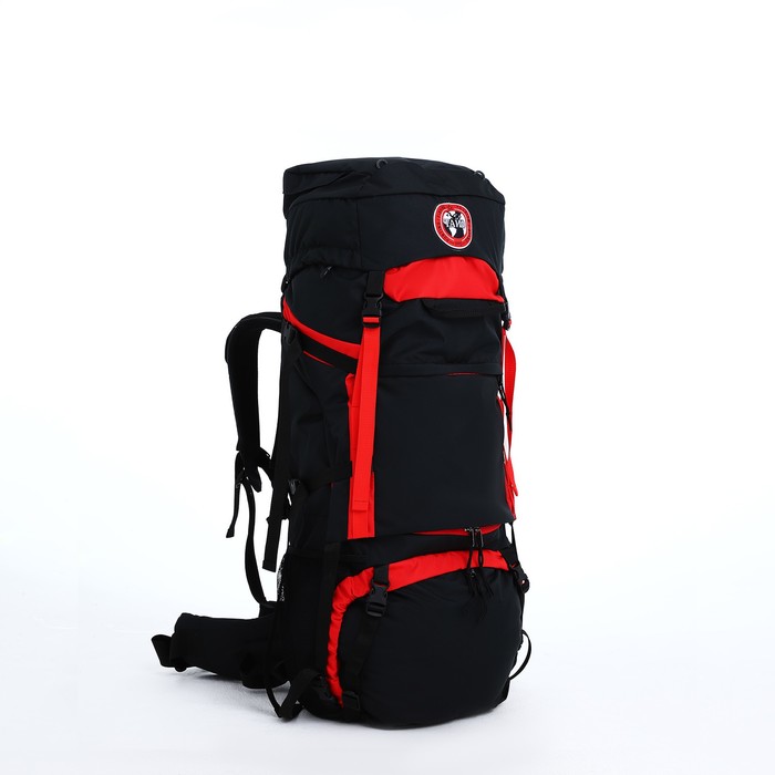 Рюкзак туристический, Taif, 90 л, отдел на шнурке, 2 наружных кармана, цвет чёрный/красный - Фото 1