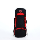 Рюкзак туристический, 90 л, отдел на шнурке, 2 наружных кармана, цвет чёрный/красный - фото 7632186