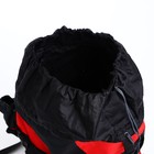 Рюкзак туристический, 90 л, отдел на шнурке, 2 наружных кармана, цвет чёрный/красный - фото 7632192