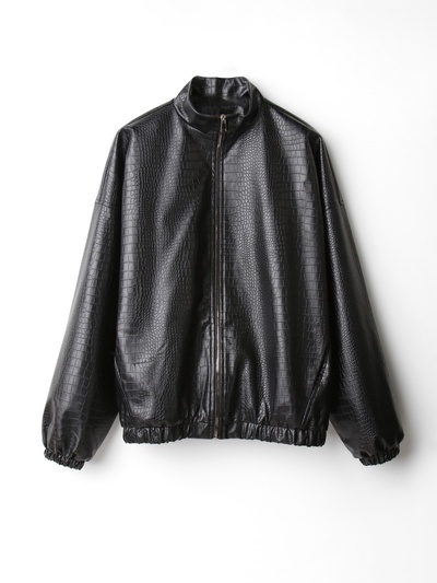 Жакет женский демисезонный MINAKU: Eco leather, чёрный, размер 42