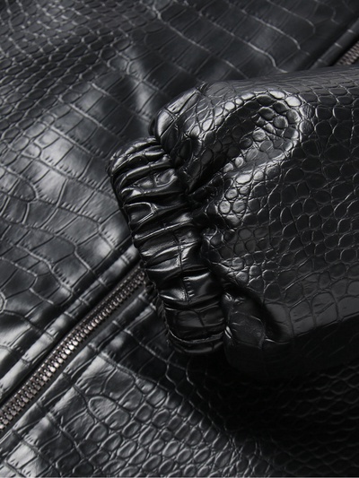 Жакет женский демисезонный MINAKU: Eco leather, чёрный, размер 42