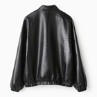 Бомбер (жакет) женский MINAKU: Eco leather цвет черный, р-р 44 - Фото 5