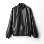 Бомбер (жакет) женский MINAKU: Eco leather цвет черный, р-р 44 - Фото 8