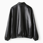Бомбер (жакет) женский MINAKU: Eco leather цвет черный, р-р 48 - Фото 13