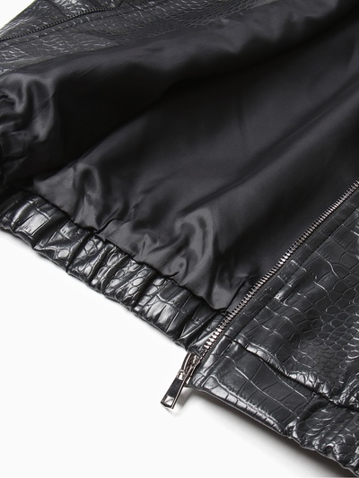 Жакет женский демисезонный MINAKU: Eco leather, чёрный, размер 48