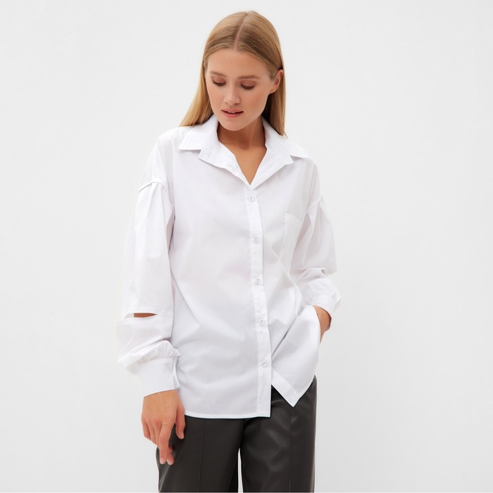 Блузка женская  MINAKU: Casual collection цвет белый, р-р 52