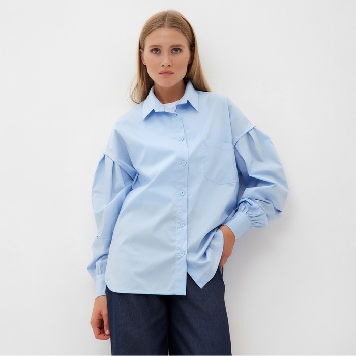 Блузка женская  MINAKU: Casual collection цвет голубой, р-р 42