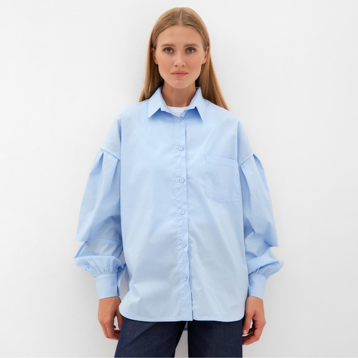 Блузка женская  MINAKU: Casual collection цвет голубой, р-р 48 - Фото 1