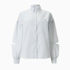 Блузка женская в полоску MINAKU: Casual collection цвет белый, р-р 52 9900448 - фото 11929829