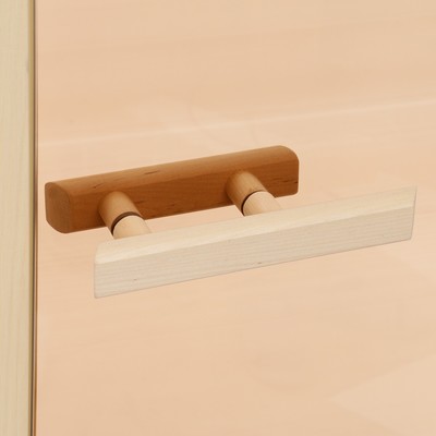 Дверь для бани и сауны «Бронза», 200×68 см по коробке, липа, прозрачное стекло