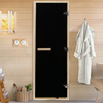 Дверь для бани и сауны «Блэк», 190×70 см, стеклянная