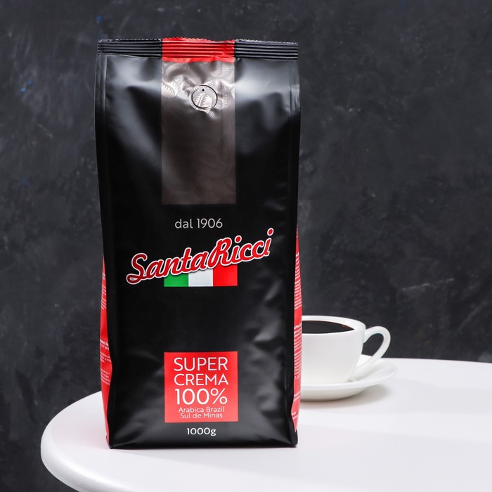 Кофе зерновой Santa Ricci Super Crema 100%, 1000 г - Фото 1