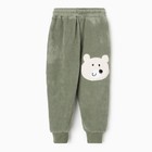 Брюки с начёсом для мальчика, рост 86-92 см, зелёные - фото 23196371