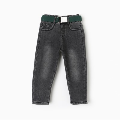 Джинсы с начёсом для мальчика, рост 74 см, серые