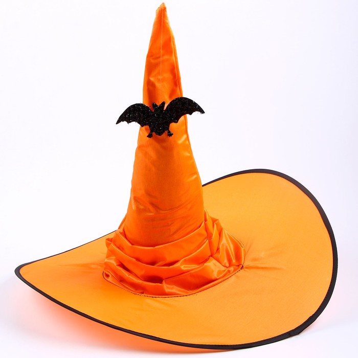 Карнавальный набор «Магия», шляпа оранжевая, метла, мешок - фото 1887276036