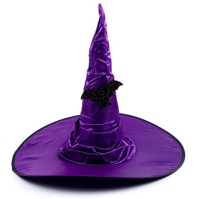 Карнавальный набор «Магия», шляпа фиолетовая, метла, мешок - фото 1907872096
