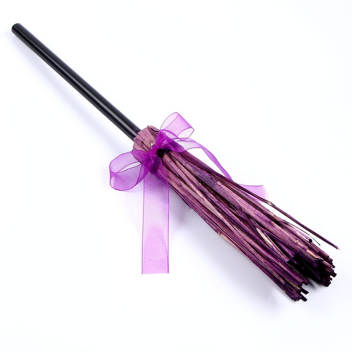 Карнавальный набор «Магия», шляпа фиолетовая, метла, мешок - фото 1887276048