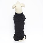Одежда для собак. Комбинезон однотонный чёрный, L (ДС 39, ОШ 36-38, ОГ 60-62) - фото 23134745