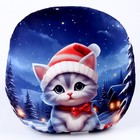 Новогодняя подушка круглая «Котёнок в шапке», на новый год - Фото 4