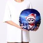 Новогодняя подушка круглая «Котёнок в шапке», на новый год - фото 23464967