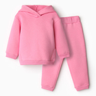 Комплект для девочки (толстовка, брюки), НАЧЁС, цвет розовый, рост 98 см - фото 320455451